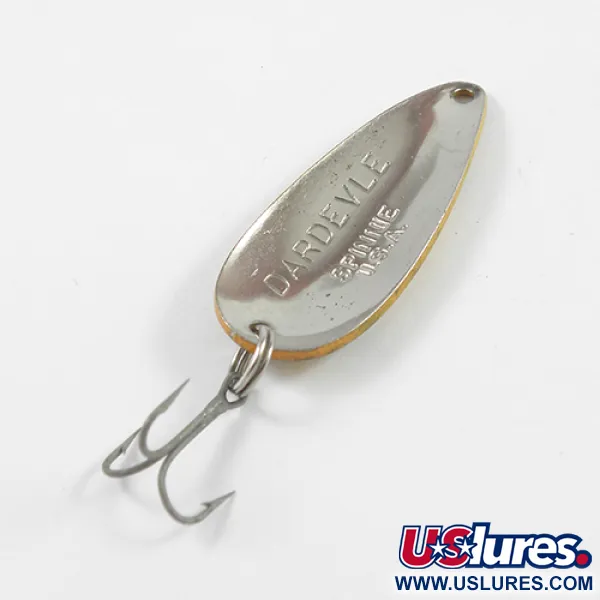 Vintage  Eppinger Dardevle Spinnie, 1/3oz Yellow / Green / Nickel fishing spoon #2448