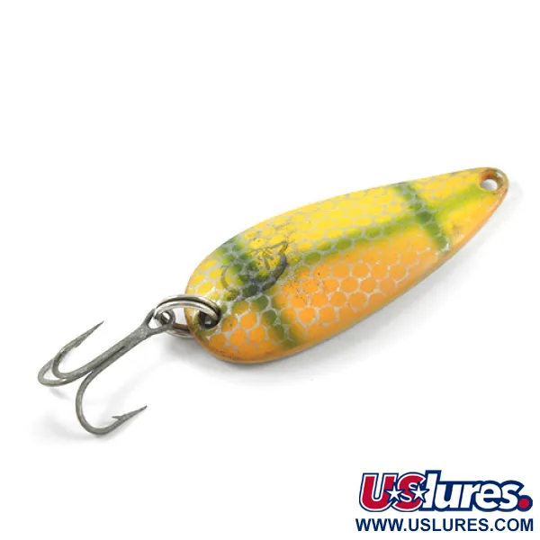Vintage  Eppinger Dardevle Spinnie, 1/3oz Yellow / Green / Nickel fishing spoon #2448