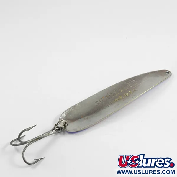 Vintage  Eppinger Dardevle Seadevlet, 1oz Red / Blue / Nickel fishing spoon #2450