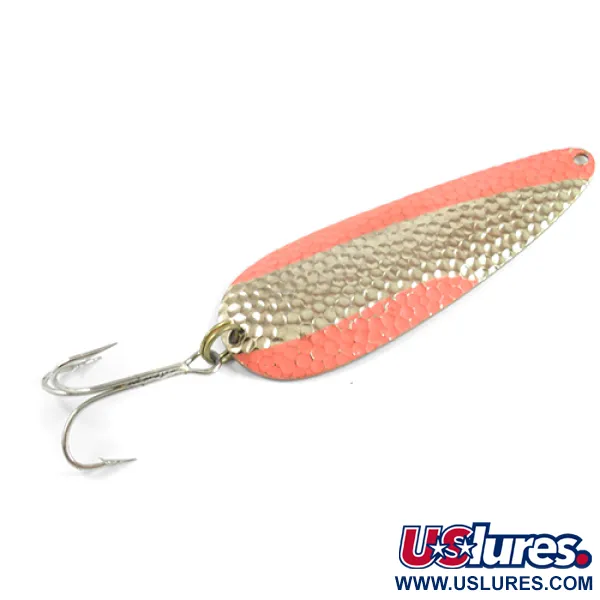 Vintage  Nebco Aqua Spoon, 3/4oz Hammered Gold / Orange fishing spoon #2452