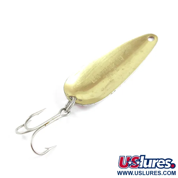 Vintage   Len Thompson #2, 1oz Red / White / Brass fishing spoon #2460