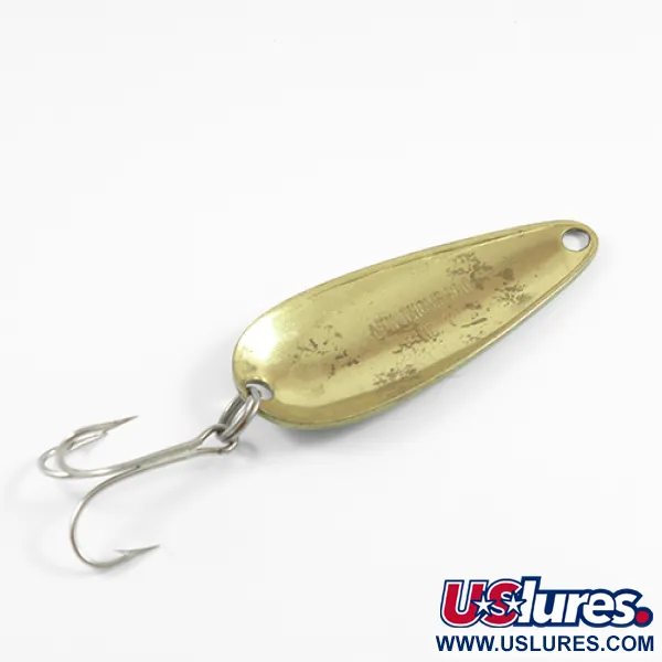 Vintage   Len Thompson #1, 3/4oz Green / Black / Brass fishing spoon #2461