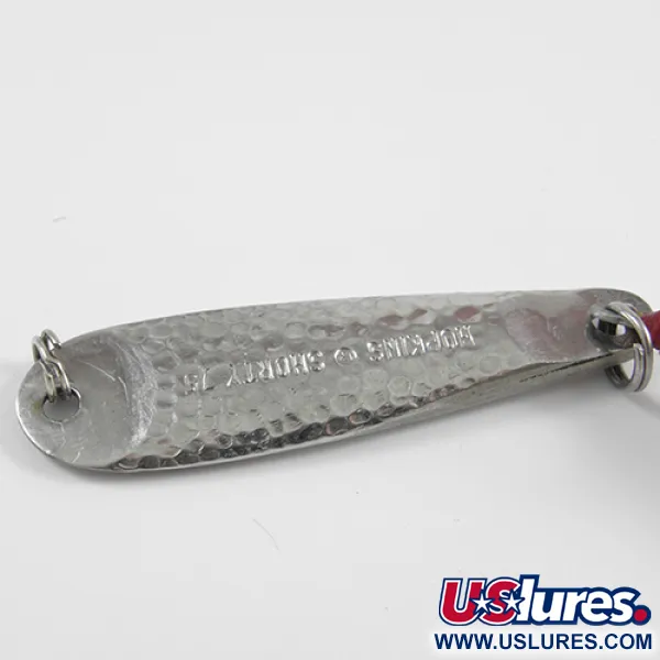 Vintage   Hopkins shorty 75, 3/4oz Hammered Nickel fishing spoon #2462