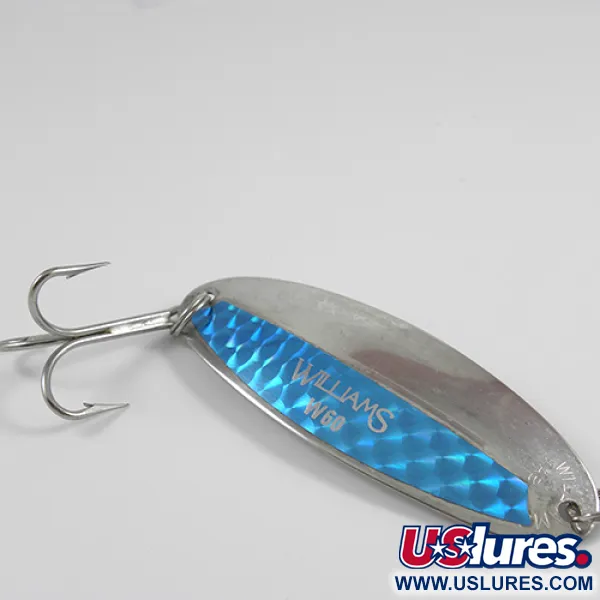 Vintage   Williams Wabler W60, 3/4oz Silver / Rainbow Hologram (Silver Plated) fishing spoon #2467