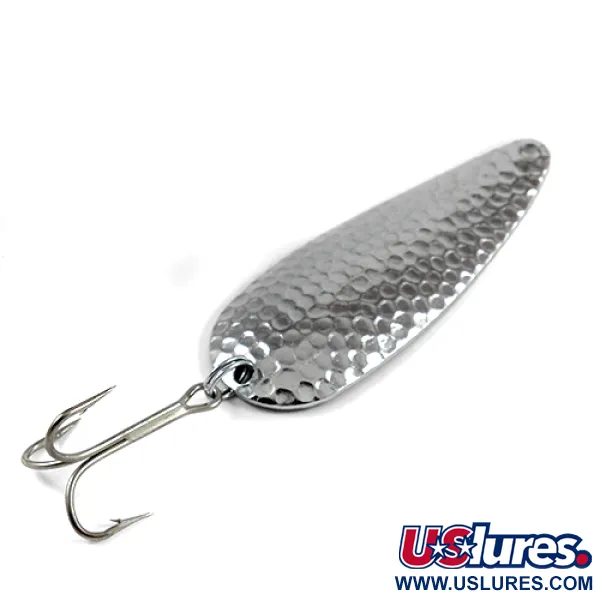 Vintage  Worth Chippewa, 1/2oz Hammered Nickel fishing spoon #2478