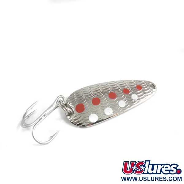 Vintage  Acme Tornado Spoon, 1/4oz Nickel / Red / White fishing spoon #2494