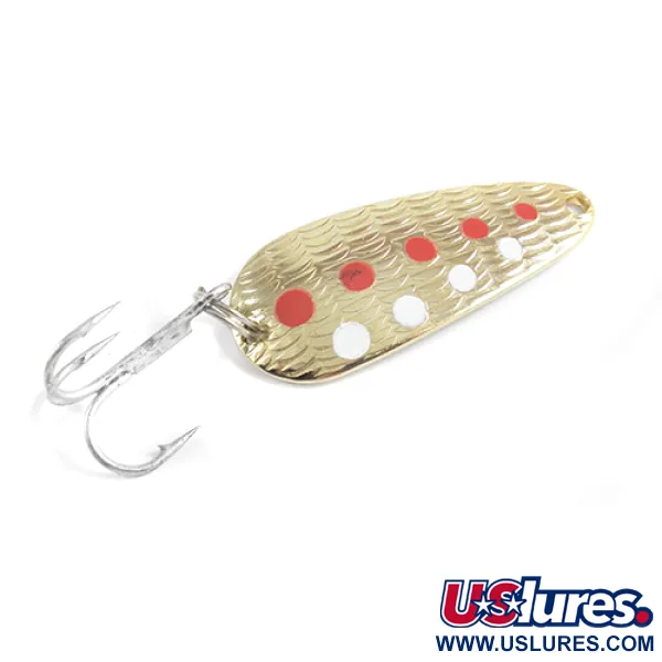 Vintage  Acme Tornado Spoon, 1/4oz Gold / Red / White fishing spoon #2495