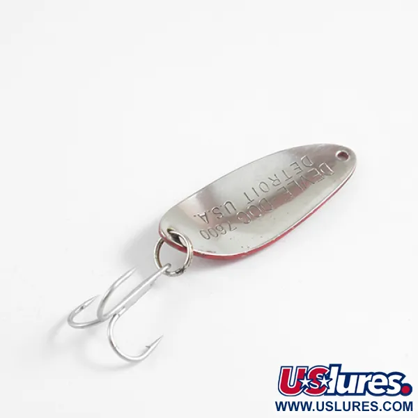 Vintage  Eppinger Dardevle Devle Dog 7600, 1/3oz Red / White / Nickel fishing spoon #2506