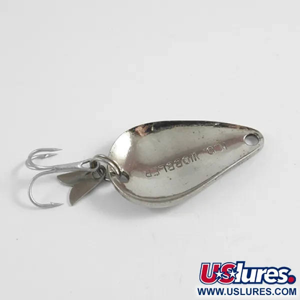 Vintage  Acme K.O. Wobbler, 1/4oz Nickel / Blue fishing spoon #2508