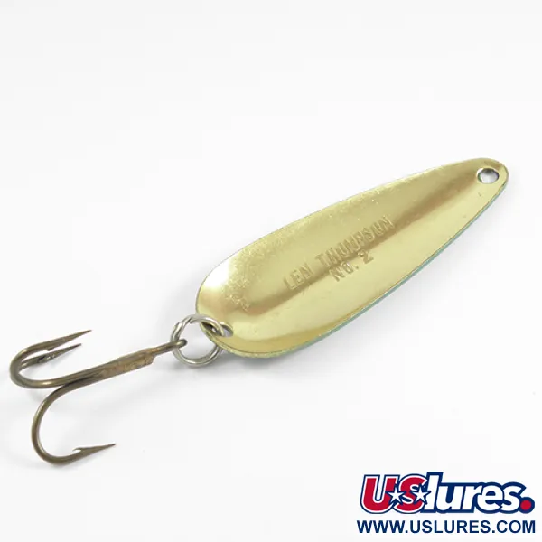   Len Thompson #2, 1oz Green / Black / Brass fishing spoon #2517