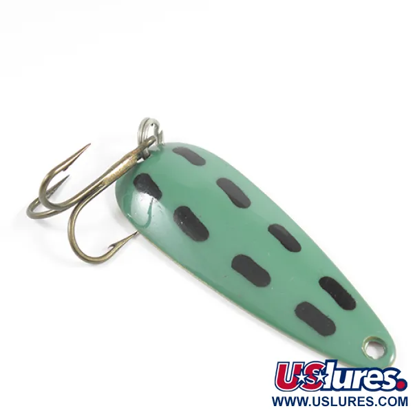   Len Thompson #2, 1oz Green / Black / Brass fishing spoon #2517