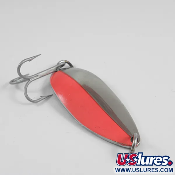 Vintage  Luhr Jensen Lil' Kroc (Krocodile Stubby), 3/4oz Nickel / Red fishing spoon #2542