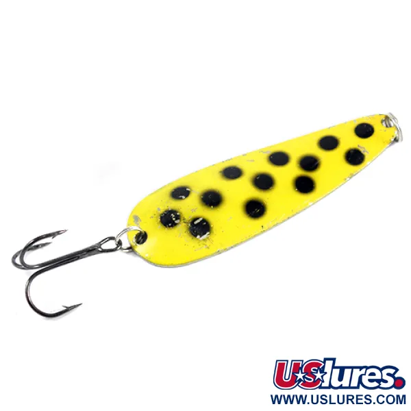 Vintage  Worth Chippewa, 2/3oz Black / Yellow / Nickel fishing spoon #2543