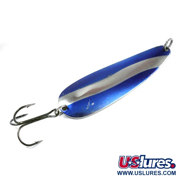 Vintage  Worth Chippewa, 2/3oz Nickel / Blue fishing spoon #2546