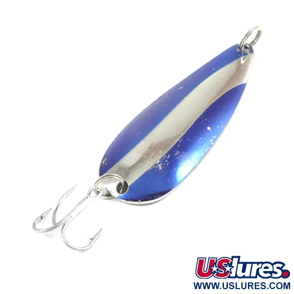 Vintage  Worth Chippewa, 1/2oz Nickel / Blue fishing spoon #2547