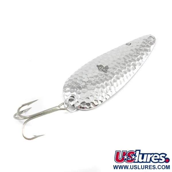 Vintage  Worth Chippewa, 1/2oz Hammered Nickel fishing spoon #2549