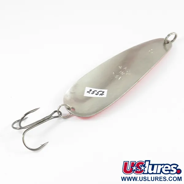 Vintage  Worth Chippewa, 3/4oz Red / Nickel fishing spoon #2552