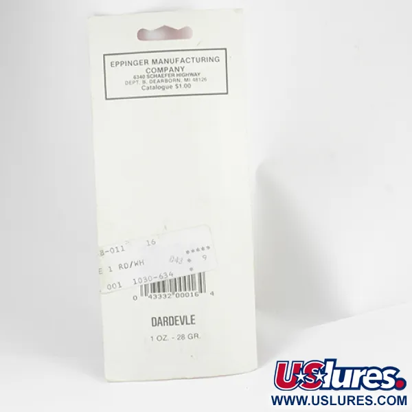  Eppinger Dardevle, 1oz Red / Nickel / Ivory fishing spoon #2557