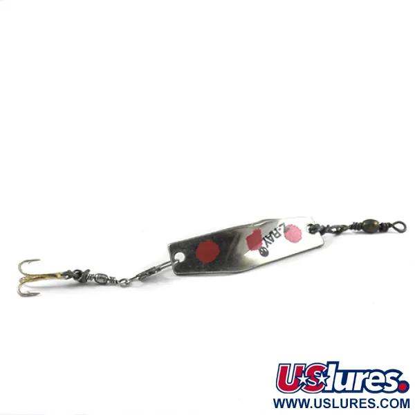 Vintage  Z-RAY Lures Z-Ray, 3/16oz Nickel / Red fishing spoon #2562