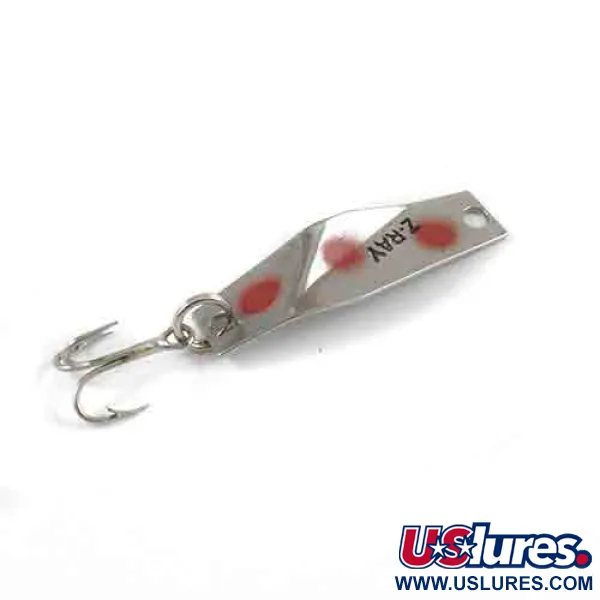 Vintage  Z-RAY Lures Z-Ray Model 110, 3/64oz Nickel / Red fishing spoon #2563