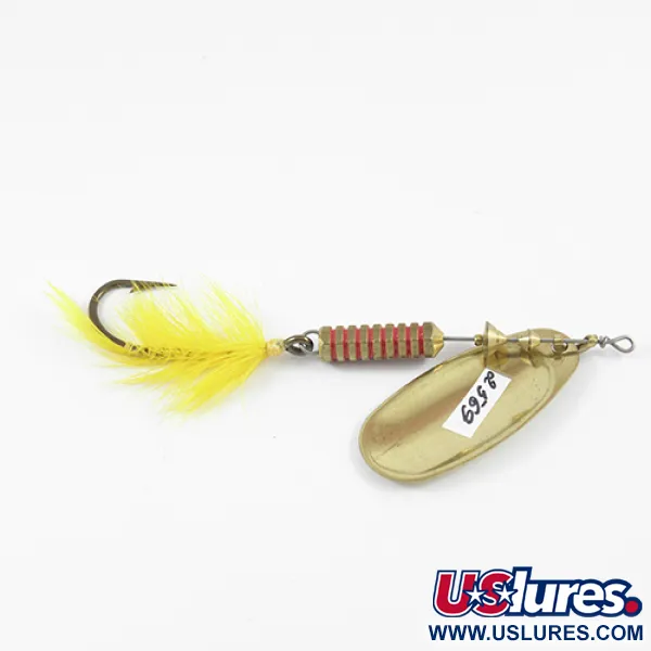 Vintage   Mepps Comet 5 Dressed, 1/2oz Brass / Yellow spinning lure #2569