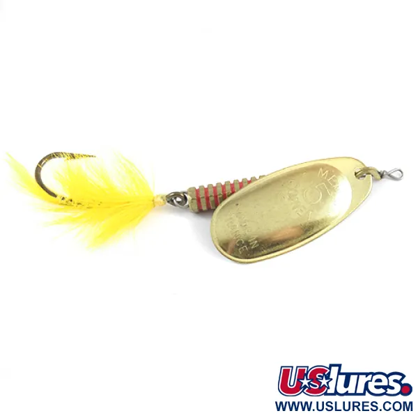 Vintage   Mepps Comet 5 Dressed, 1/2oz Brass / Yellow spinning lure #2569