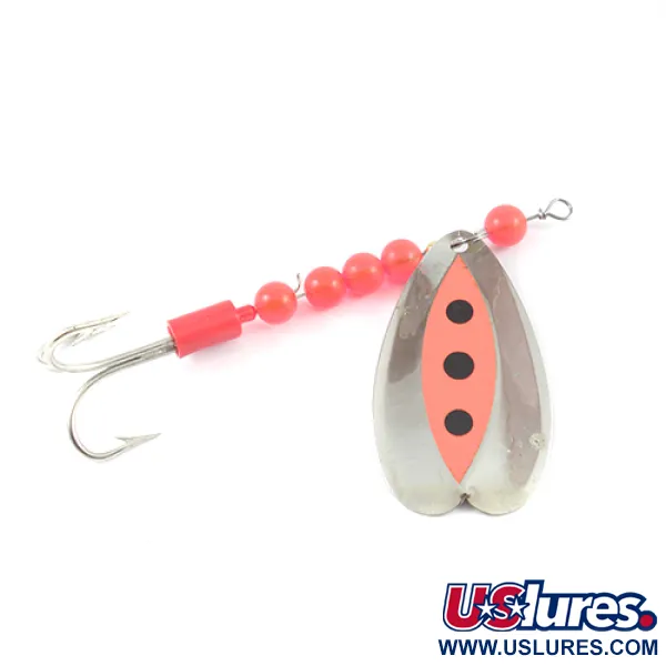 Vintage  Luhr Jensen Les Davis Bolo, 1/3oz Nickel / Red spinning lure #2572