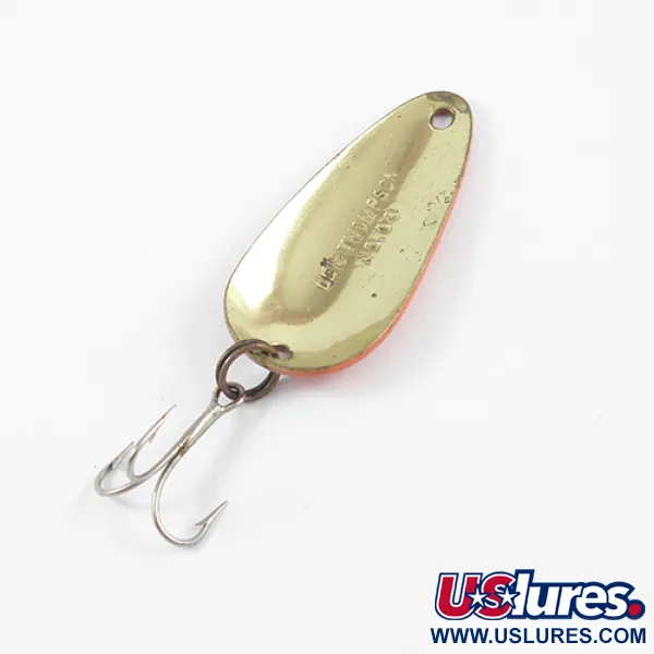 Vintage   Len Thompson #00, 1/2oz Red / Black / Brass fishing spoon #2579