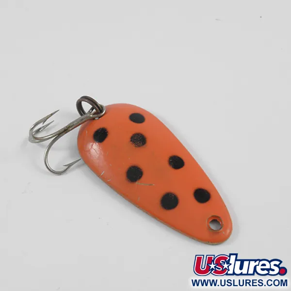 Vintage   Len Thompson #00, 1/2oz Red / Black / Brass fishing spoon #2579