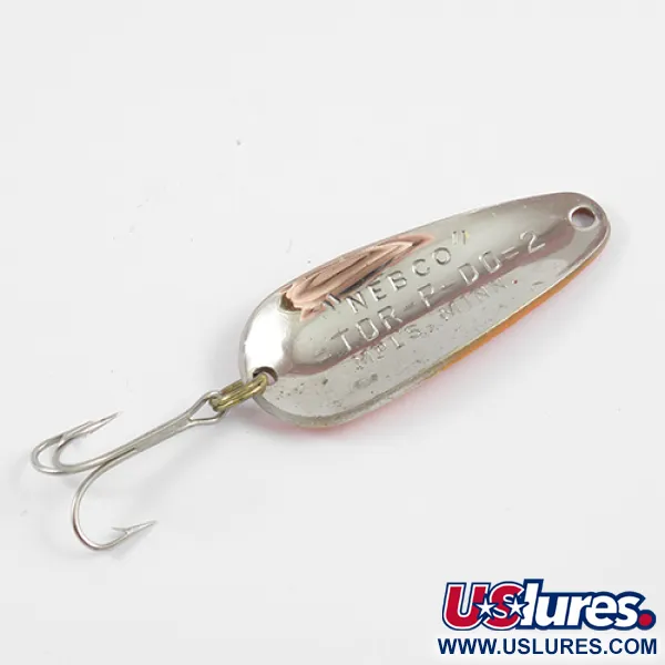 Vintage   Nebco Tor-P-Do, 1/2oz Red / Black / Nickel fishing spoon #2581