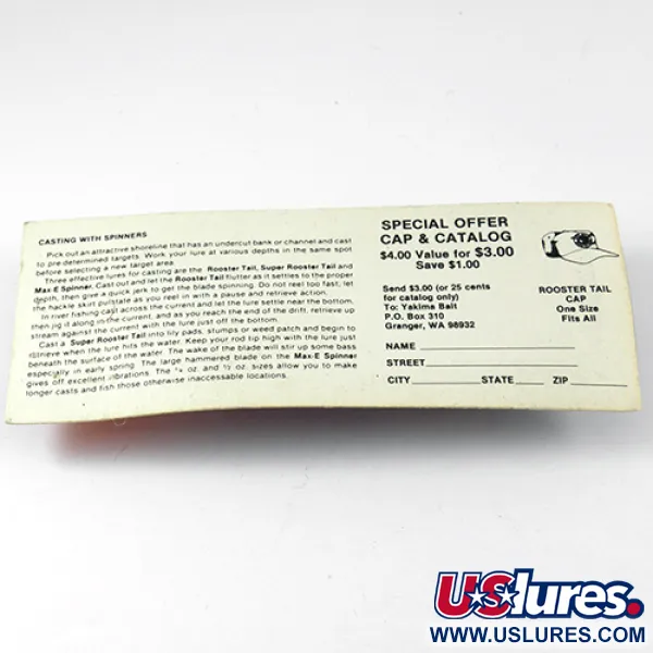  Yakima Bait Worden’s Original Rooster Tail 6, 1/2oz Nickel / Pink spinning lure #2592