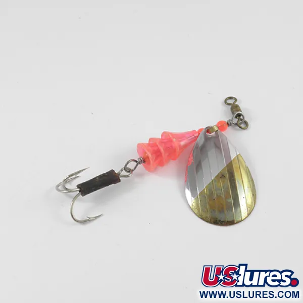 Vintage   Lucky Strike Coffe Spoon, 1/4oz Nickel / Bronze (Brass) / Red spinning lure #2595