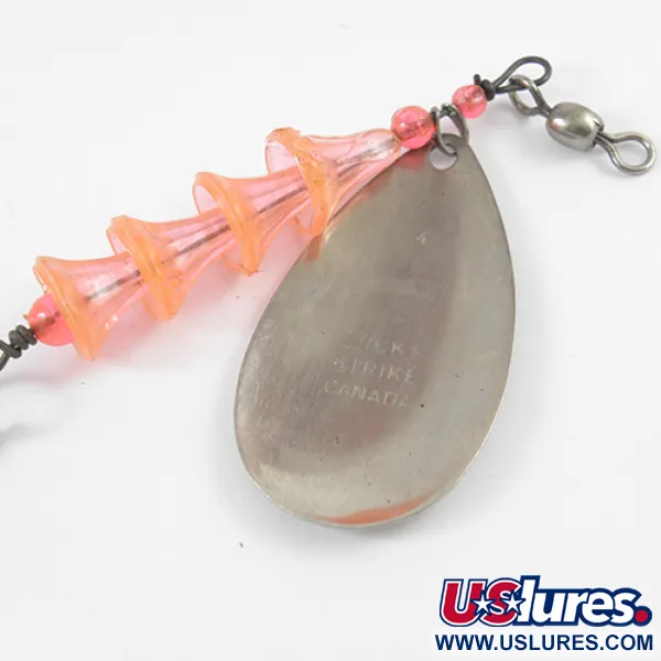 Vintage   Lucky Strike Spoon, 1/3oz Nickel / Red spinning lure #2596