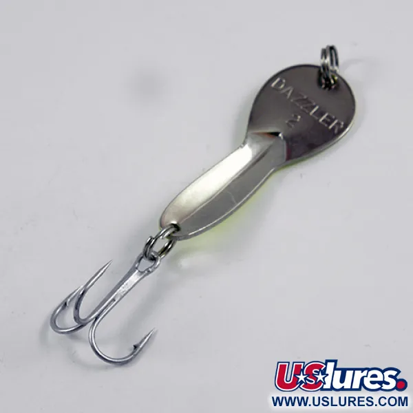 Vintage  Acme Dazzler #2, 1/4oz Yellow / Nickel fishing spoon #2600