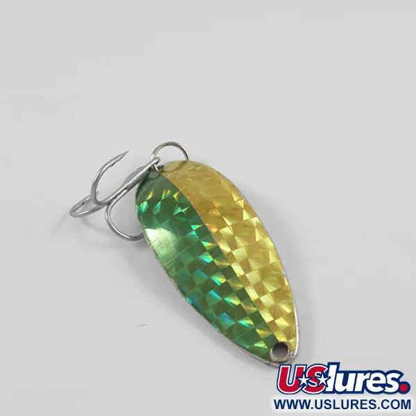 Vintage  Seneca Little Cleo (Hula Girl), 2/3oz Yellow / Green / Nickel fishing spoon #2605