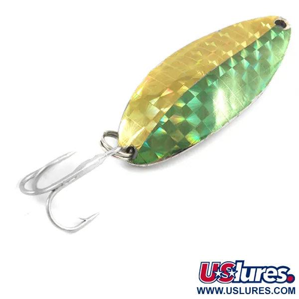 Vintage  Seneca Little Cleo (Hula Girl), 2/3oz Yellow / Green / Nickel fishing spoon #2605