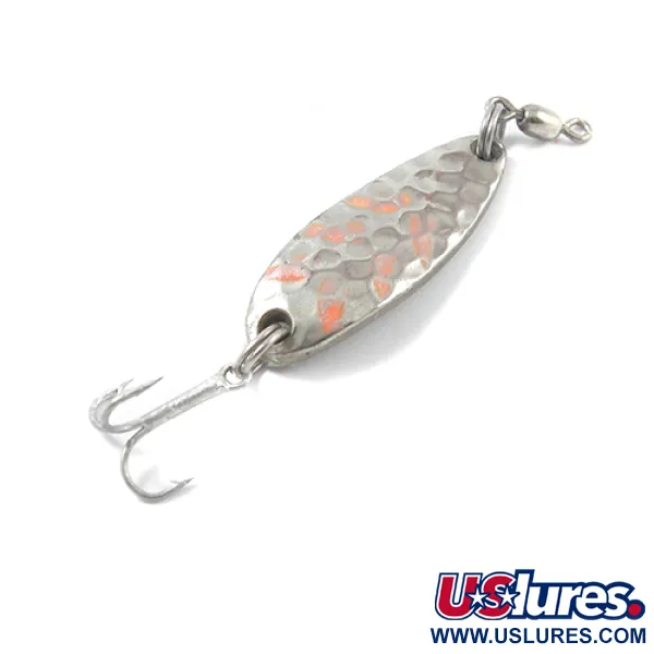 Vintage  Luhr Jensen Krocodile, 1/4oz Nickel / Pink fishing spoon #2622