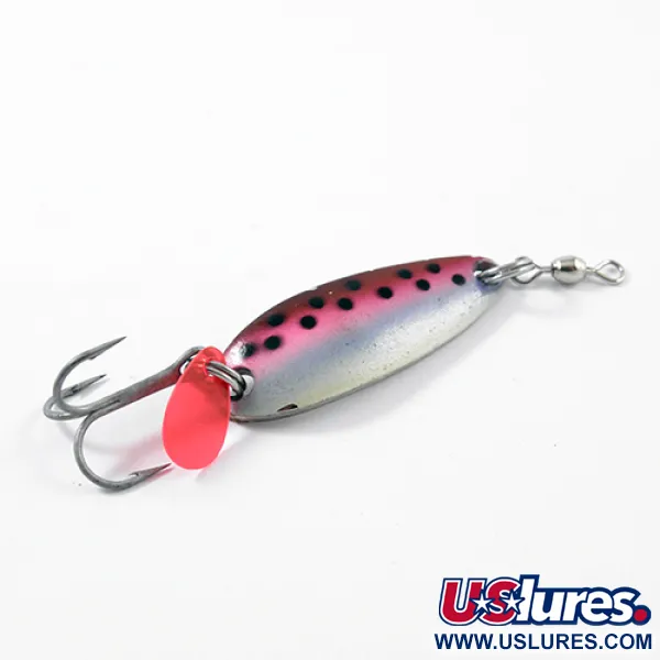 Vintage  Luhr Jensen Krocodile, 1/3oz Rainbow Trout / Nickel fishing spoon #2625