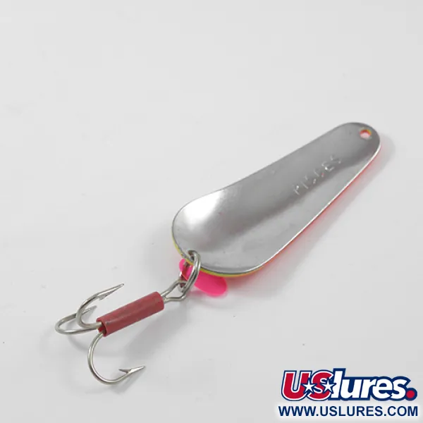 Vintage  Unknown Pisces, 3/5oz Yellow / Red / Nickel fishing spoon #2627