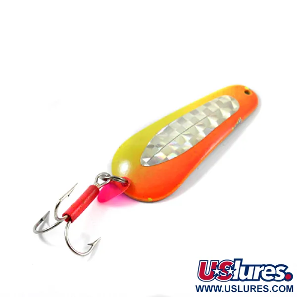 Vintage  Unknown Pisces, 3/5oz Yellow / Orange / Nickel fishing spoon #2629