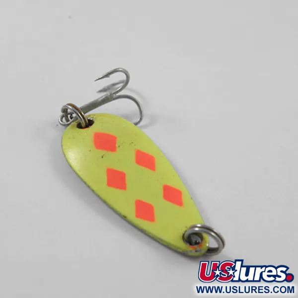 Vintage   Mister Twister Shelby Sportfisher, 3/16oz Five of Diamonds (Yellow / Red / Nickel) fishing spoon #2633