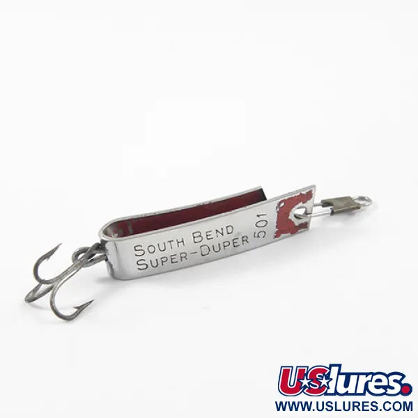 Vintage  South Bend Super-Duper 501, 3/32oz Nickel fishing spoon #2635