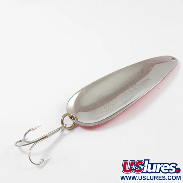 Vintage   Nebco FlashBait 66, 3/4oz Red / Black / Nickel fishing spoon #2638