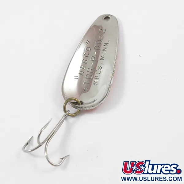 Vintage   Nebco Tor-P-Do, 1/2oz Red / Black / Nickel fishing spoon #2640