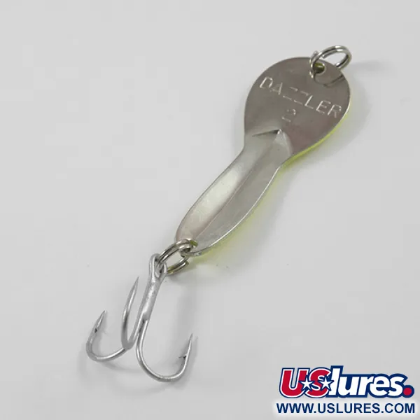 Vintage  Acme Dazzler #2, 1/4oz Yellow / Nickel fishing spoon #2646