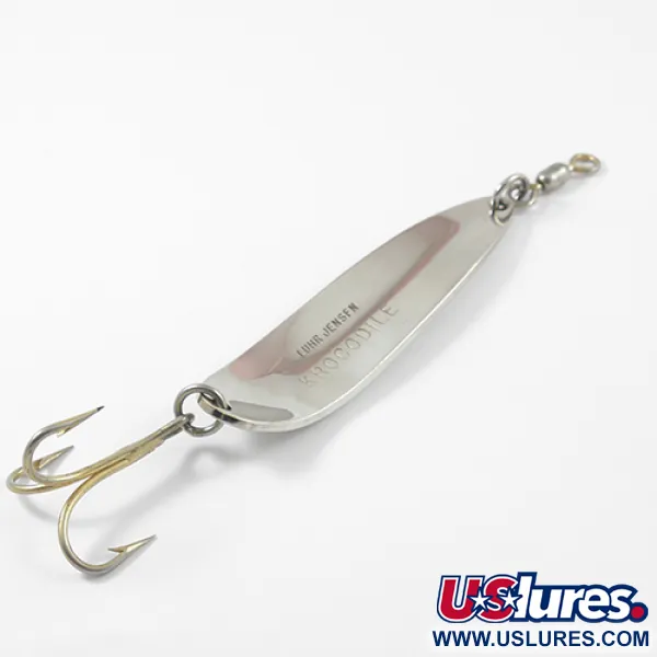 Vintage  Luhr Jensen Krocodile Die #5, 1oz Nickel fishing spoon #2655