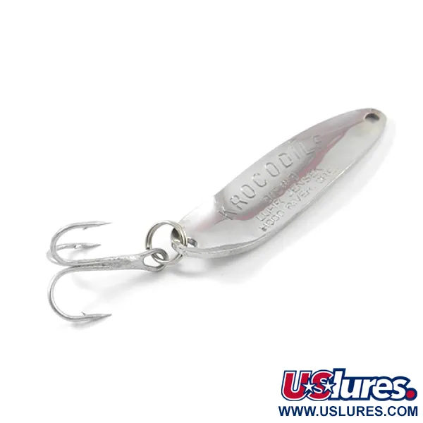 Vintage  Luhr Jensen Krocodile Die #3, 1/3oz Nickel fishing spoon #2657