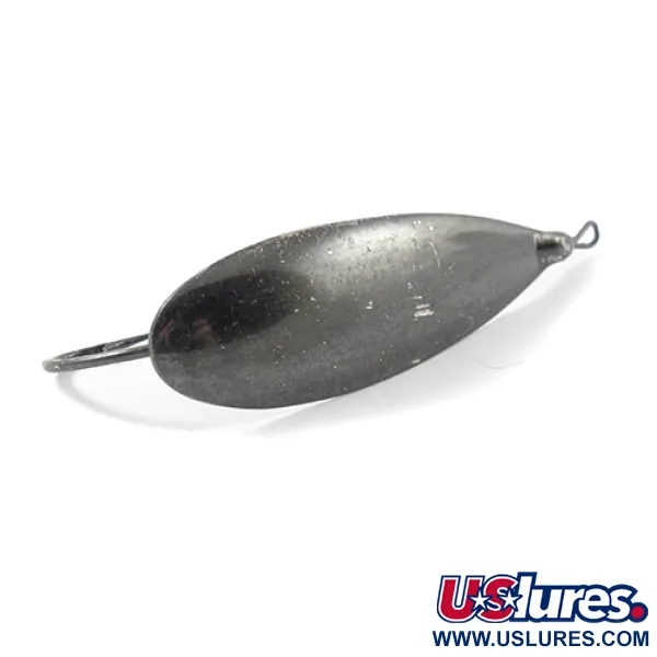 Vintage   Weedless Johnson Silver Minnow, 1/2oz Black fishing spoon #2676