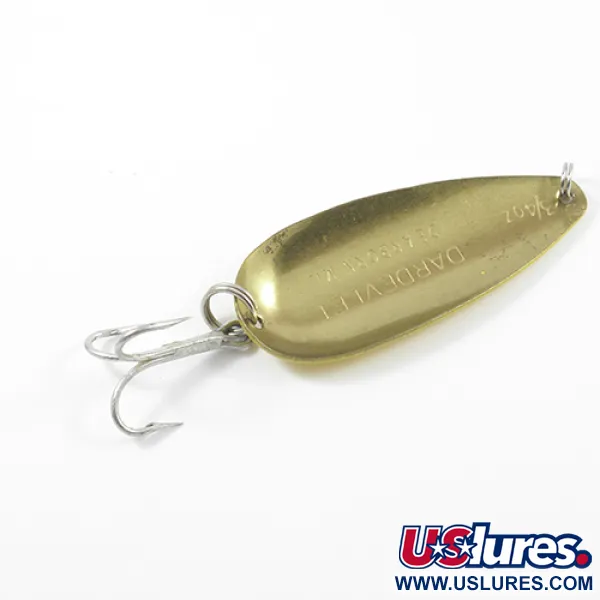 Vintage  Eppinger Dardevle Dardevlet, 3/4oz Five of Diamonds (Red / Yellow / Brass) fishing spoon #2693
