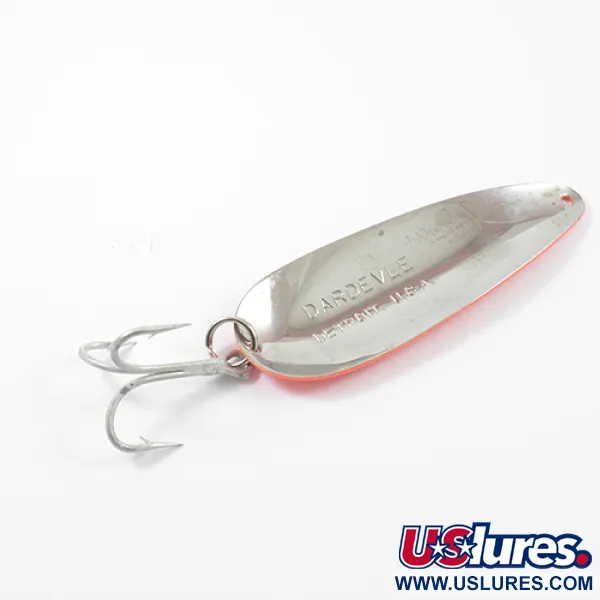 Vintage  Eppinger Dardevle, 1oz Bright Pink / Black / Nickel fishing spoon #2695